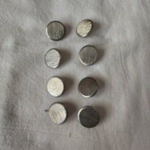 8 vintage silver shank buttons